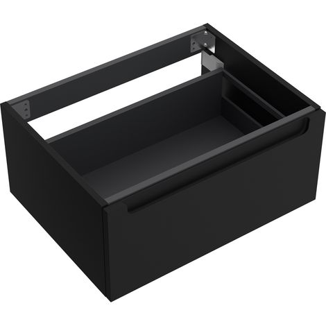 Waschtischunterschrank MONTERREY 800 1 Metallschublade mit Softeinzug BLACK VELVET 797 x 270 x 450 mm (1/3)