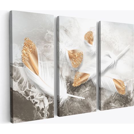 Tableau triptyque - Plumes (1/4)