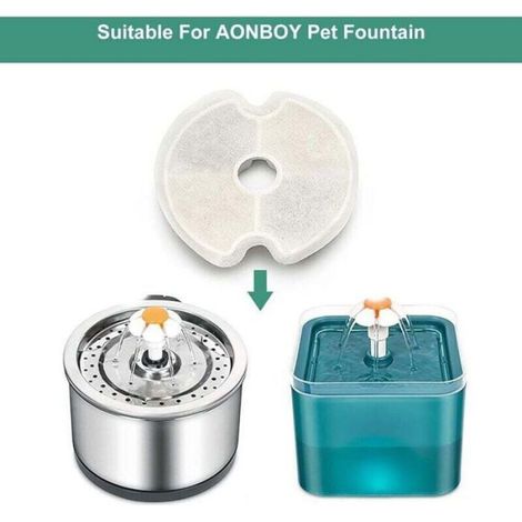 Filtre Pour Fontaine À Eau - Triple Filtration Coton Charbon Résine - Compatible Fontaine Acier Inoxydable 2,5 L - 4 Pièces (1/4)