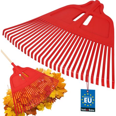 KOTARBAU® Rateau À Feuilles - Plastique - 67 cm - Rouge - Sans Manche - Extra-Click - Rateau Jardin - Ramasse Feuilles - Léger - Ergonomique (1/5)