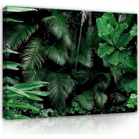 toile feuilles vertes jungle 100x70 (1/3)