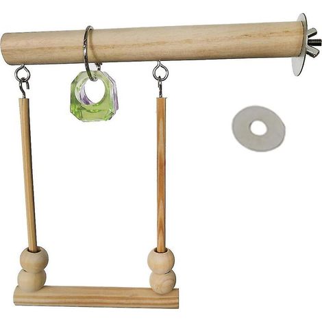 Balançoire pour oiseaux en bois, jouet à mâcher pour perroquet, pour petits oiseaux, facile à installer (1/2)