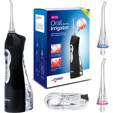 Irrigador dental Promedix PR-770, inalámbrico, IPX7, negro. (1/4)