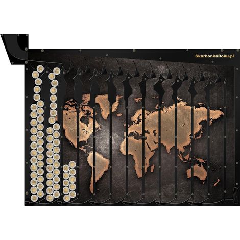 Salvadanaio a parete con mappa del mondo Regalo per un viaggiatore (1/5)