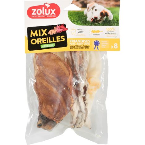 Friandises naturelles mix 8 Oreilles 150 g pour chien - zolux