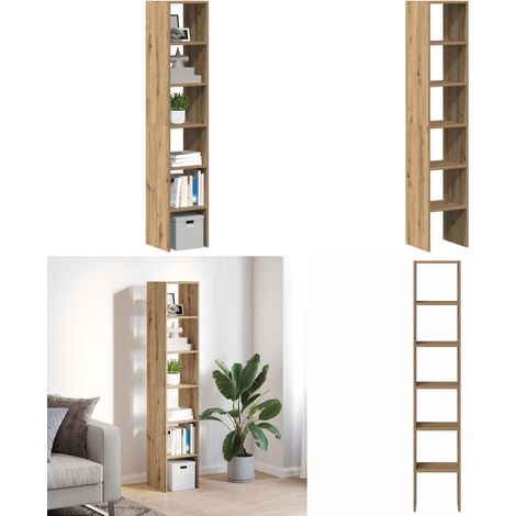 vidaXL Bücherregale 2 Stk. Stapelbar Artisan-Eiche 30x30x80 cm (1/5)