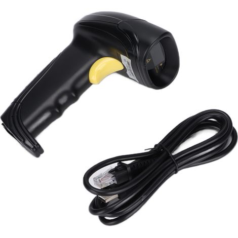 Lecteur de codes-barres USB filaire laser 1D, capteur CMOS 640x480, manuel, résistant aux chocs, portable, pour supermarchés