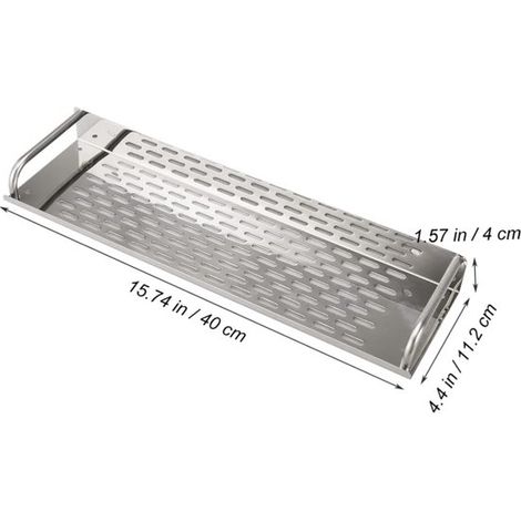 Estante para ducha，Acero inoxidable，Organizador de baño，Estante de almacenamiento de baño de pared，Apto para baños y cocinas，4011cm，Plateado (1/4)