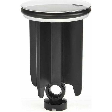 Ersandy 40 mm Durchmesser, höhenverstellbarer Ablaufstopfen für Waschbecken, universeller Abflussstopfen aus Aluminiumlegierung – Schwarz (1/4)