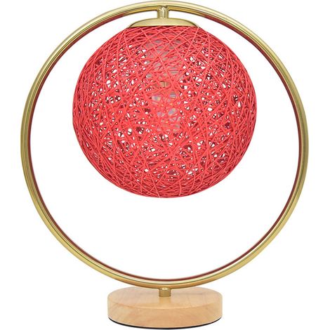 Lampe de table ronde en forme de boule de vigne, veilleuse décorative romantique pour chambre, rouge (1/5)