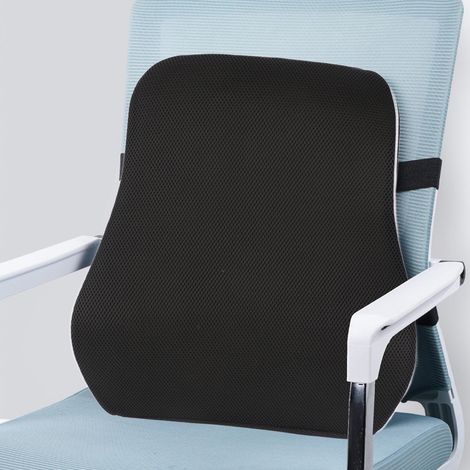 [Support Lumbar] + Nouveau + Pillow Ergonomic + Doux et Respirant + Matériau Mousse de Memory Foam + Dimension 47x41x12cm + Noir + 1 Pièce (1/5)