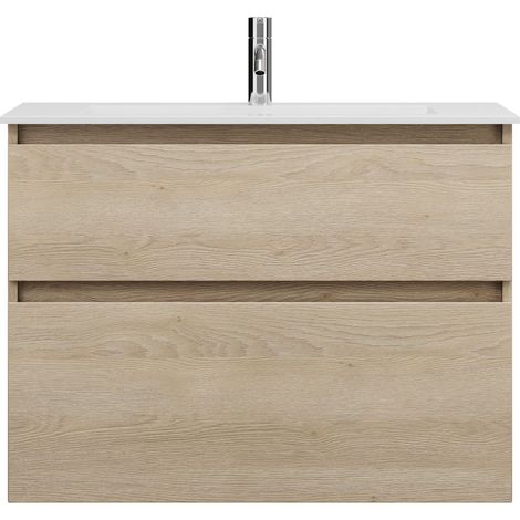 burgbad Lin20 Lavabo bajo para lavabo blanco brillante con mueble