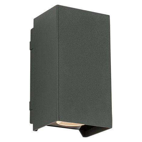 Applique Murale Extérieure LED 2x3W Direct/Indirect IRC90 IP65 Graphite ZAMBELIS E412 - 6 deg - Blanc chaud - 3000K