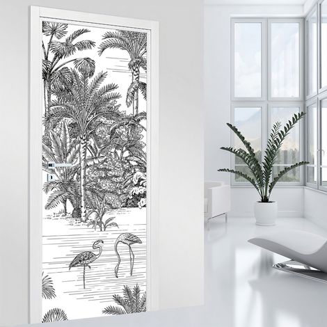 Stickers pour porte - Jungle - 93 x 205 cm - Adhésif MAT (1/2)