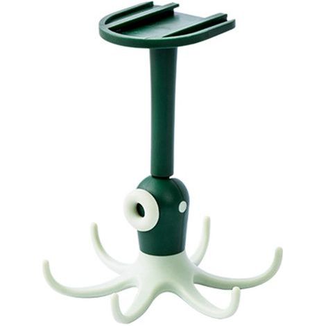 Crochets muraux de cuisine sans perçage, pivotants à 360°, lot de 6 crochets pour ustensiles, accroche vert, sans trace. (1/5)