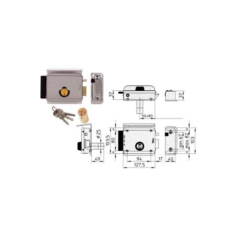ELETTROSERRATURA PER CANCELLI CON TETTO 8992  mm.50/80 SX (8992.2)    VIRO