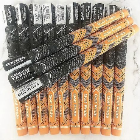 13 grips de golf Golf Pride MCC PLUS 4, taille standard et moyenne, orange FX, orange standard.