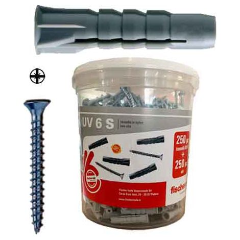 TASSELLO NYLON CON VITE 'UV' Ø 6 x 30 + vite 4,5 x 40mm (250 pz)