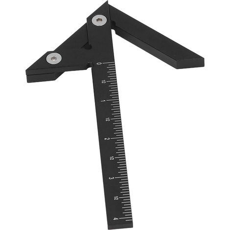Compas de traçage à centrer, marqueur de lignes et cercles, rapporteur d'angles 45 et 90 degrés, outil de mesure en alliage d'aluminium pour bois, noir (1/5)