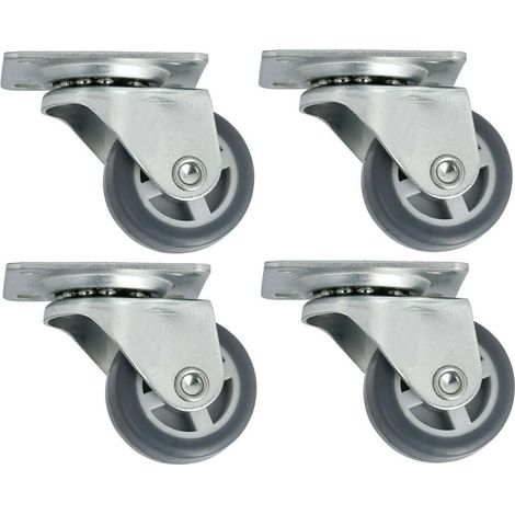 Cyclingcolors – Roulette meuble 30mm – Lot de 4 roulettes caoutchouc anti rayure – Charge maximale 30kg – Pivotantes pour chariot et rangement