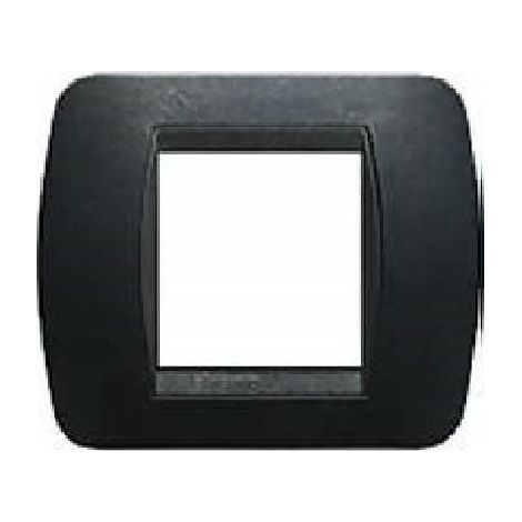 Livinglight placca 2 mÓdulos plÁsticos color acero oscuro cuerno negro l4802pa