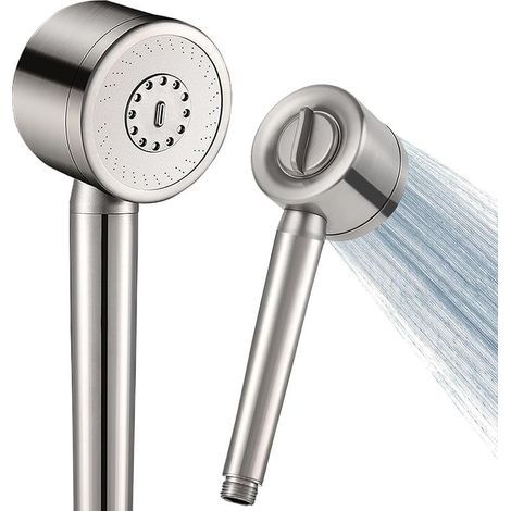 Tout Métal Pommeau Douche Haute Pression en Acier Inoxydable 304, Pommeau Douche Anti Calcaire,3 Modes de Pulvérisation - SPA Massage Dans (Argent) (1/5)