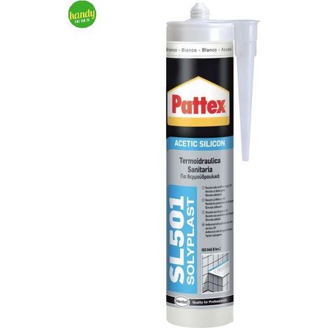 Silicone acetico Pattex sl501 termoidraulica bianco ml.300 (1/2)