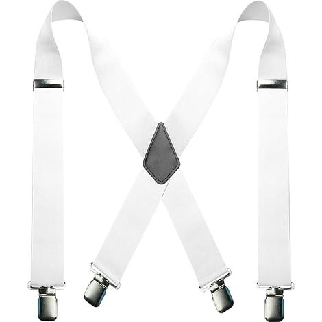 Hosenträger für Herren, 5 cm, mit 4 sehr starken Metallclips, verstellbar und elastisch, Einheitsgröße.
