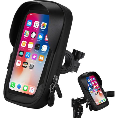 Porte Telephone Velo Support Moto Étanch pour Smartphone 4,5-6,4 Étanch 360°Rotation Support Guidon Pouces avec Housse de Pluie Porte Téléphone Vélo Moto Trottinette Cyclisme (1/5)