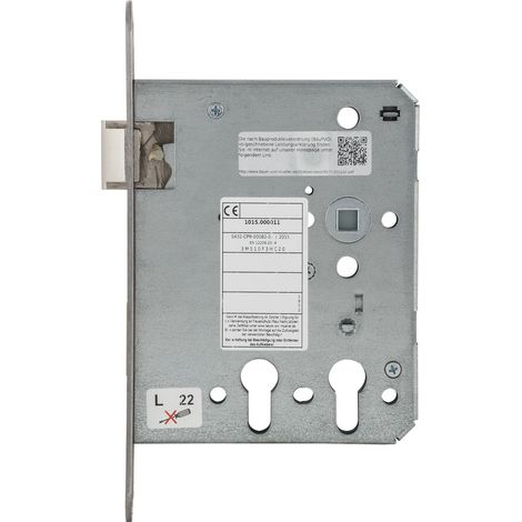 BMH Einstemmschloss 1015 PZW/2 PZ Funktion, links, DM 60/100,Edelstahl Stulp 24