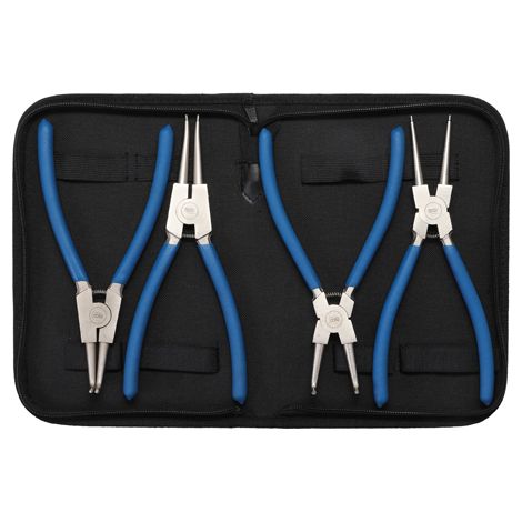 Set pinze per anelli elastici seeger interni e esterni punta diritta e 90° misura 225 mm