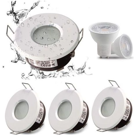 IP65 wasserdichter LED-Einbaustrahler, GU10-Fassung, geeignet für Bad und Küche (Leuchtmittel nicht enthalten), weiß, 75 mm Einbautiefe (1/5)