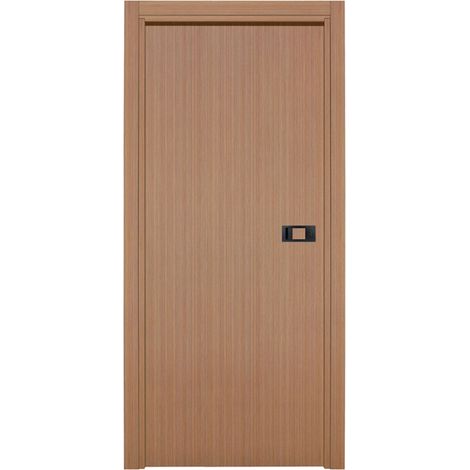 Bloc-porte pose fin de chantier collection PREMIUM Miro avec poignée Exclusive noire H.204 x l.73 cm aspect chêne gris, réversible
