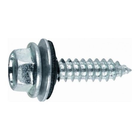 (6,3X32 P16) TORNILLO ROSCA CHAPA CON CABEZA HEXAGONAL TORNILLO CON ARANDELA VULCANIZADA DE A(100U) - INDEX