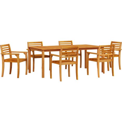 Maison Exclusive - Garten Essgruppe 7 stk. Braun Massivholz Akazi (1/5)