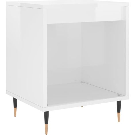 Maison Exclusive - Comodino Bianco Lucido 40x35x50 cm in Legno Multistrato