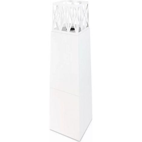 Camino de bioetanol para jardín para exterior Vulcano blanco 40x40x145 cm