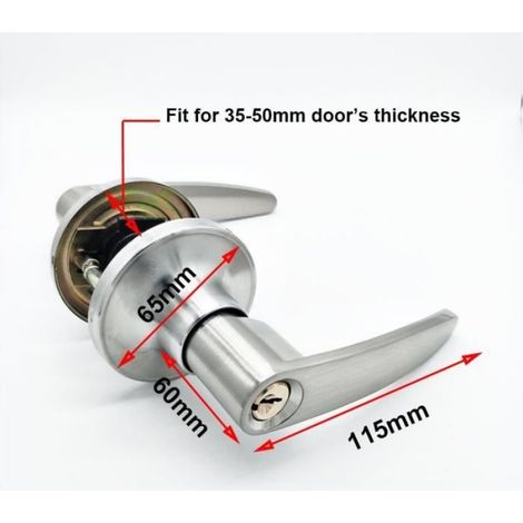 [Avancé] Lourd Poignée de porte intérieure design, Verrouillage par clés, Taille du loquet 60 - 70mm (1/4)