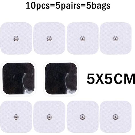 Packung mit 10 wiederverwendbaren Gel-TENS-Elektroden mit 3,5-mm-Stecker für elektrische Massagegeräte, Akupunktur, EMS-Nerven- und Muskelstimulation 05803-AquaForge