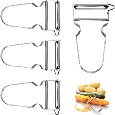 Juego de peladores de Juego de 4 piezas, pelar Peladores de Peladores de melón patata, Ergonómico / Fácil de / Pela de limpia, 11,5 x 5 x 1,2 cm (1/5)