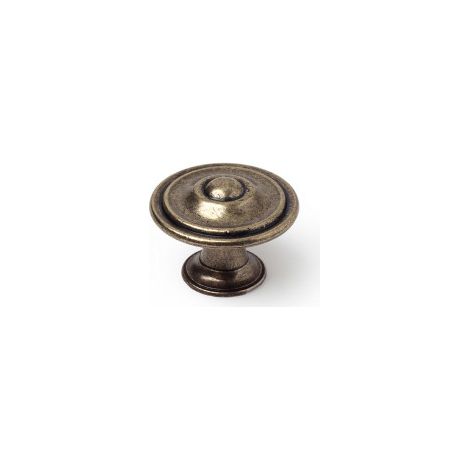 Blíster con 4 pomos redondos para mueble fabricado en zamak acabado cuero viejo mod.3110 ø35mm REI