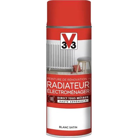 Aérosol Peinture De Rénovation V33 Radiateur Électroménager Blanc Satin 0,4 L