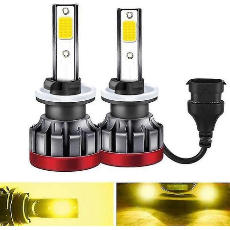 Ampoule LED antibrouillard jaune 3000k 55w 3600 lumens puce Dob extrêmement lumineuse remplacement étanche ( (1/5)