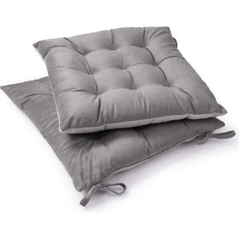 Paco Home Coussin Avec Sangles De Fixation 40x40 Coussin De Chaise Coussin Intérieur Gris 1, 40x40x5cm