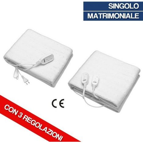 COPERTA ELETTRICA TERMICA SCALDALETTO SCALDASONNO TERMOCOPERTA REGOLABILE 25889V LETTO SINGOLO (25889) (1/2)