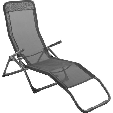 Liegestuhl siesta aus grauem stahl - 5five