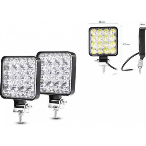 2er-Set 48W Mini-LED-Scheinwerfer / Halogen-Tagfahrlicht 12V-24V für Auto, Offroad, Bus, Van, Lkw