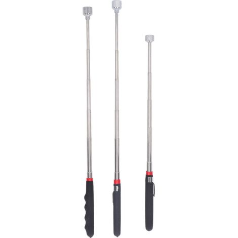 Set aus 3 teleskopierbaren Magnetwerkzeugen mit Halterung, 10 lb, 15 lb, 20 lb, aus Eisen und Gummi, Modell YY0010 (1/5)