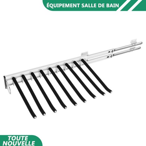 9-tiges armoire lourde tirable pantalon rack gauche montage alliage d'aluminium rack 46 32.5cm avec rail silencieux (1/5)