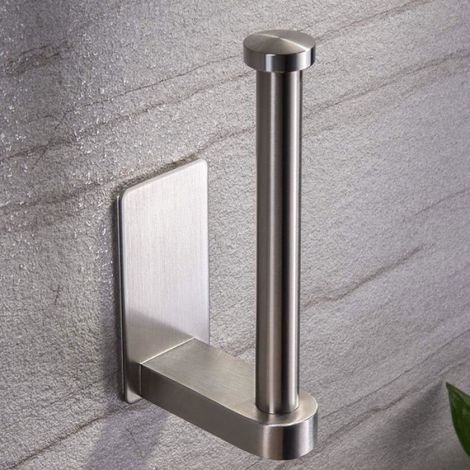 Porte papier toilette mural auto-adhésif sans perçage, support dérouleur en acier inoxydable pour WC, fixation adhésive sans outil (1/5)